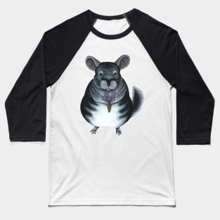 Chinchilla Holding Flowers Baseball T-Shirt